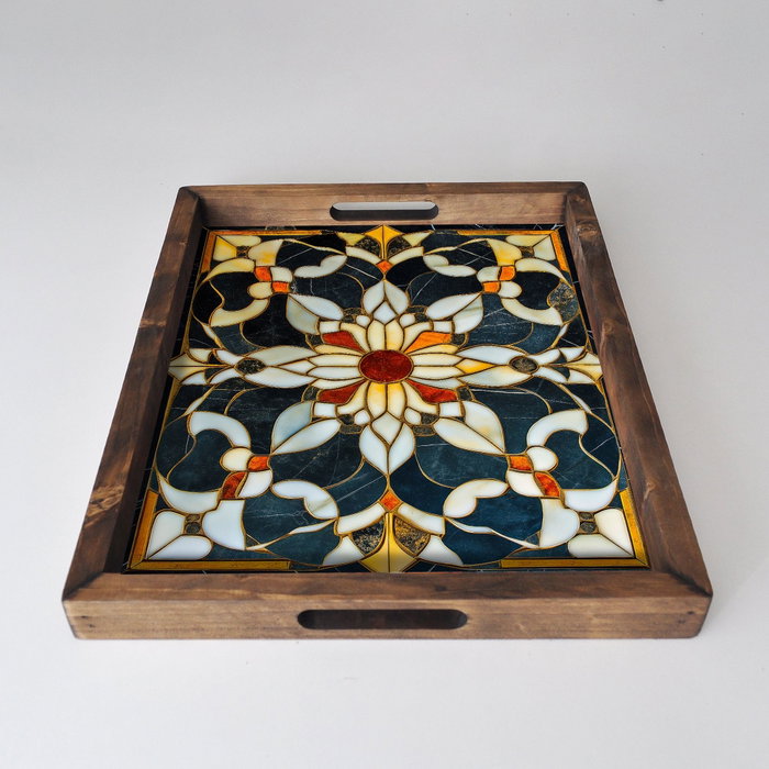 Aberto Design REF001 Bandeja de Madera Maciza Multicolor